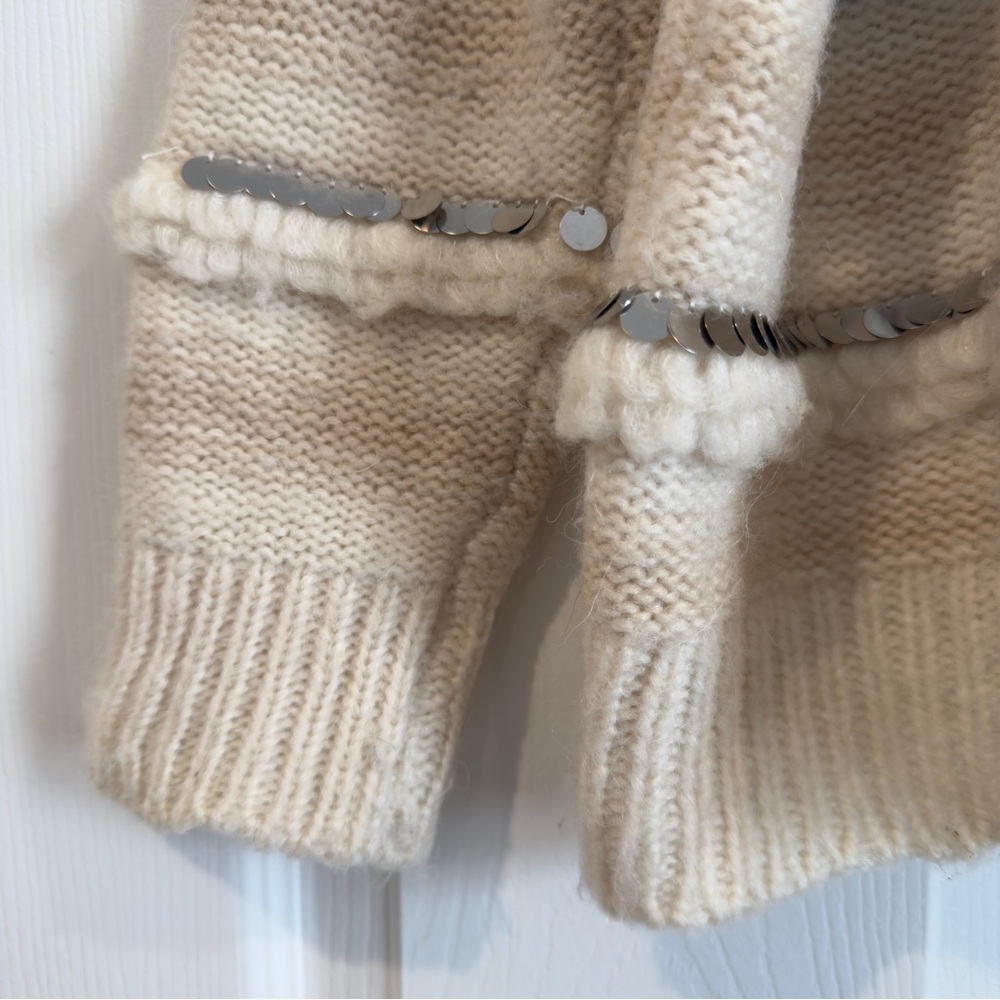 Mes Demoiselles Ejaz Ecru Wool Blend Sweater Cream Boho Designer Women Size S - Picture 6 of 14